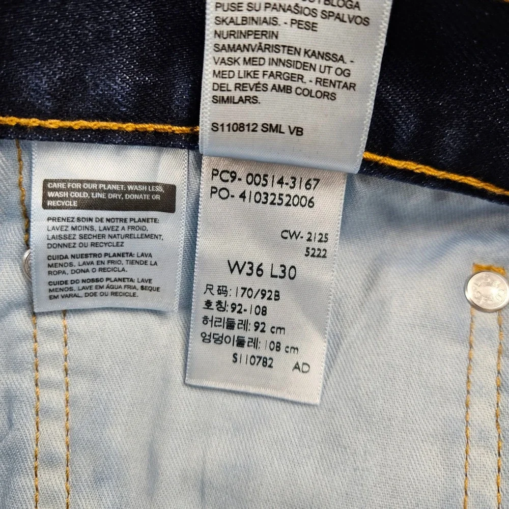 Levis 514 Straight Fit Mens Jeans 36x30 Dark Indigo Blue Denim 00514-3167 NWT